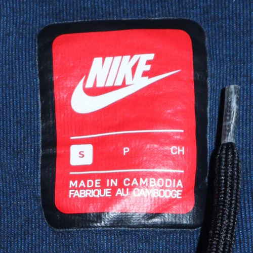 Nike Men's Blue Full Zip Hoodie Size S Cotton Blend Sportswear - Image 5