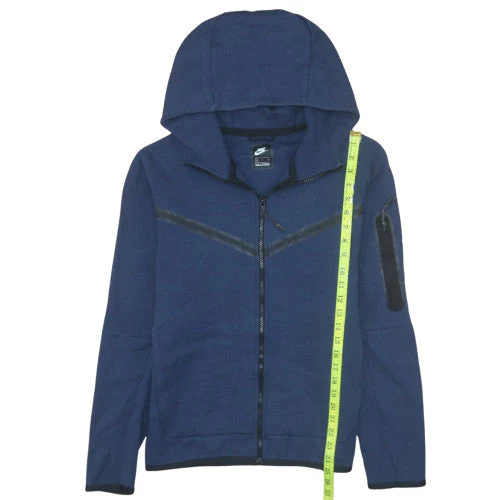 Nike Mens Blue Full Zip Hoodie Small - Cotton Blend Sportswear - Image 3