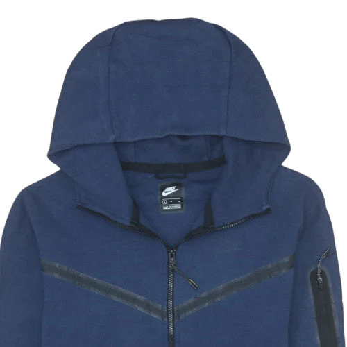 Nike Mens Blue Full Zip Hoodie Small - Cotton Blend Sportswear - Image 7