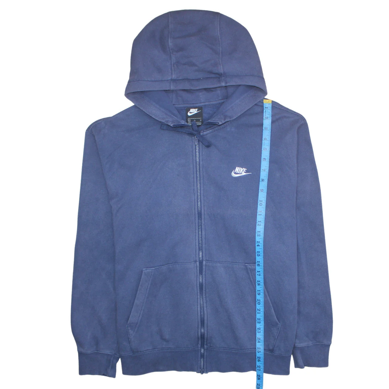 Nike Men's Blue Full Zip Hoodie XL Cotton Blend Sportswear - Image 3