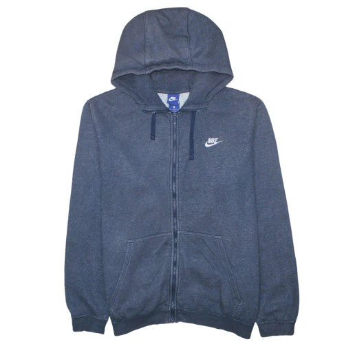 Nike Men's Blue Full Zip Hoodie XL Fleece Cotton Blend