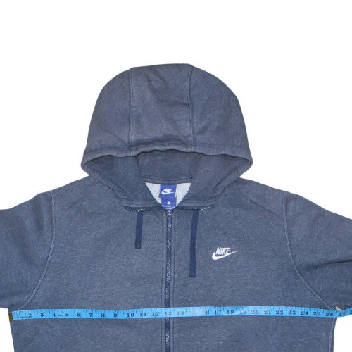 Nike Men's Blue Full Zip Hoodie XL Fleece Cotton Blend - Image 2