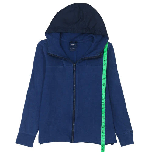 Nike Men's Blue Full Zip Hoodie XS Fleece Regular Fit - Image 2