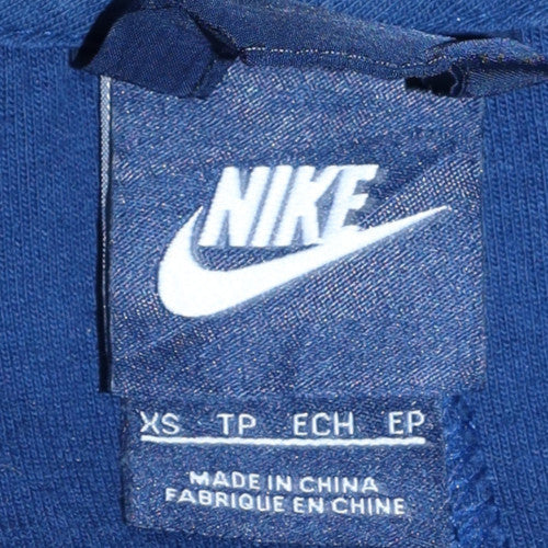 Nike Men's Blue Full Zip Hoodie XS Fleece Regular Fit - Image 5