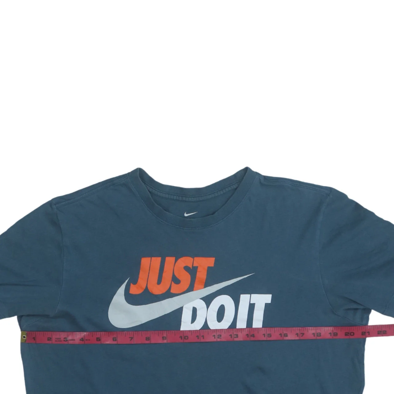 Nike Men's Blue 'Just Do It' Graphic Crew Neck Short Sleeve T-Shirt M - Image 2