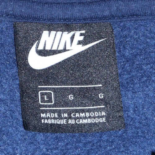 Nike Men's Blue L Pullover Fleece 1/2 Zip Hoodie - Image 4