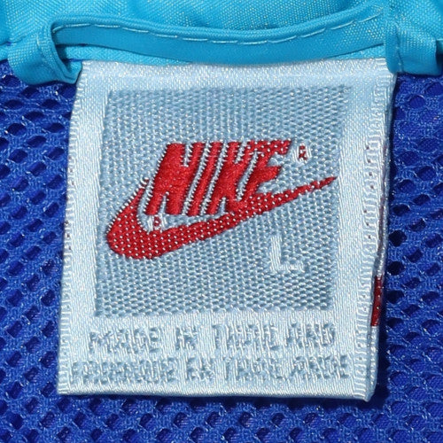 Nike Men's Blue L Windbreaker Jacket 90s Retro Hooded Nylon Shell - Image 5