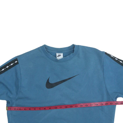Nike Men's Blue Logo Crew Neck Pullover Sweatshirt Size S - Image 2