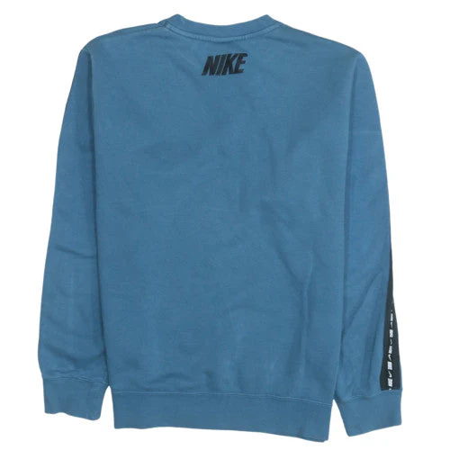Nike Men's Blue Logo Crew Neck Pullover Sweatshirt Size S - Image 4