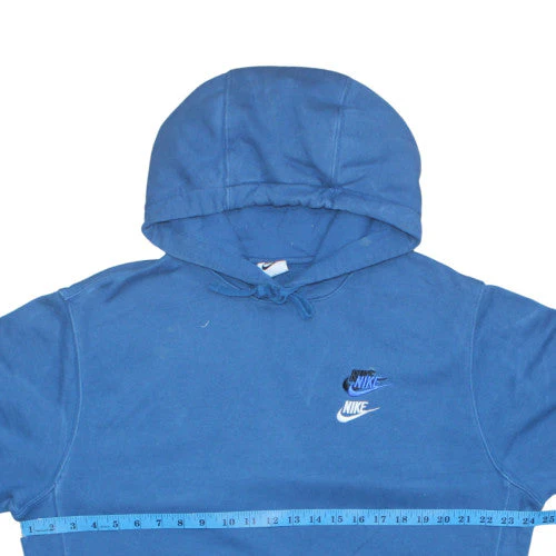 Nike Men's Blue Pullover Hoodie M Logo Fleece Sweatshirt - Image 3