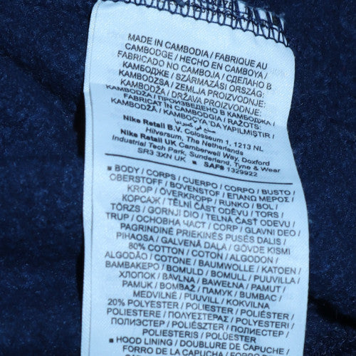 Nike Men's Blue Pullover Hoodie M Regular Fit Fleece Sweatshirt - Image 6