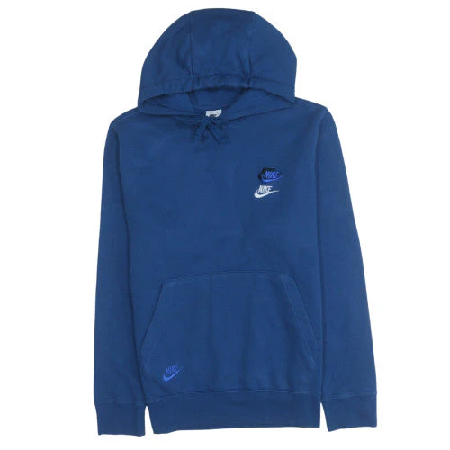 Nike Men's Blue Pullover Hoodie Size S Regular Fit Sports Logo