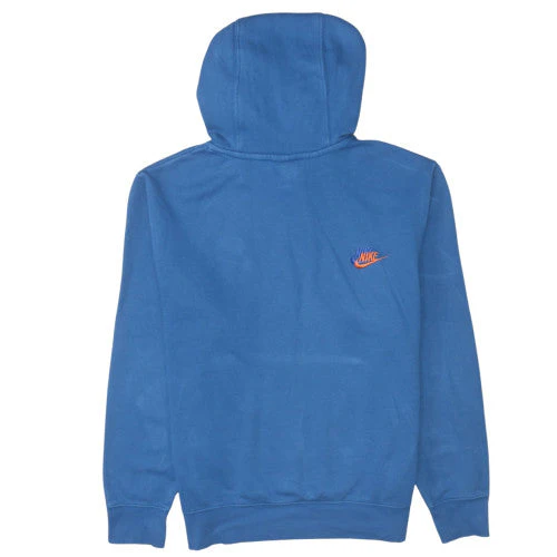 Nike Men's Blue Pullover Hoodie Small Graphic Logo Fleece - Image 4