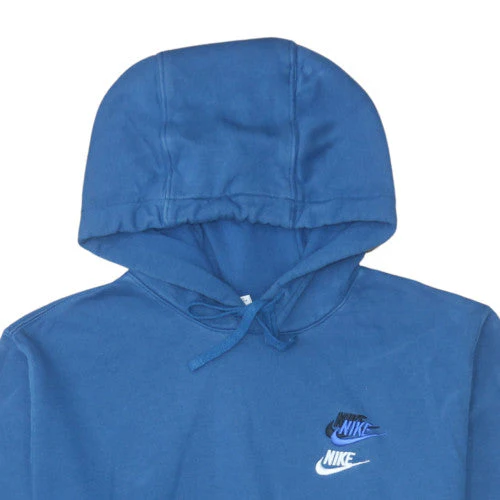 Nike Men's Blue Pullover Hoodie Small Graphic Logo Fleece - Image 8