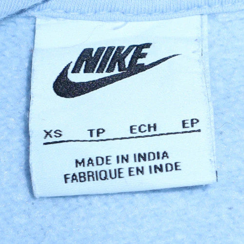 Nike Men's Blue Pullover Hoodie XS Fleece Logo Sweatshirt - Image 6
