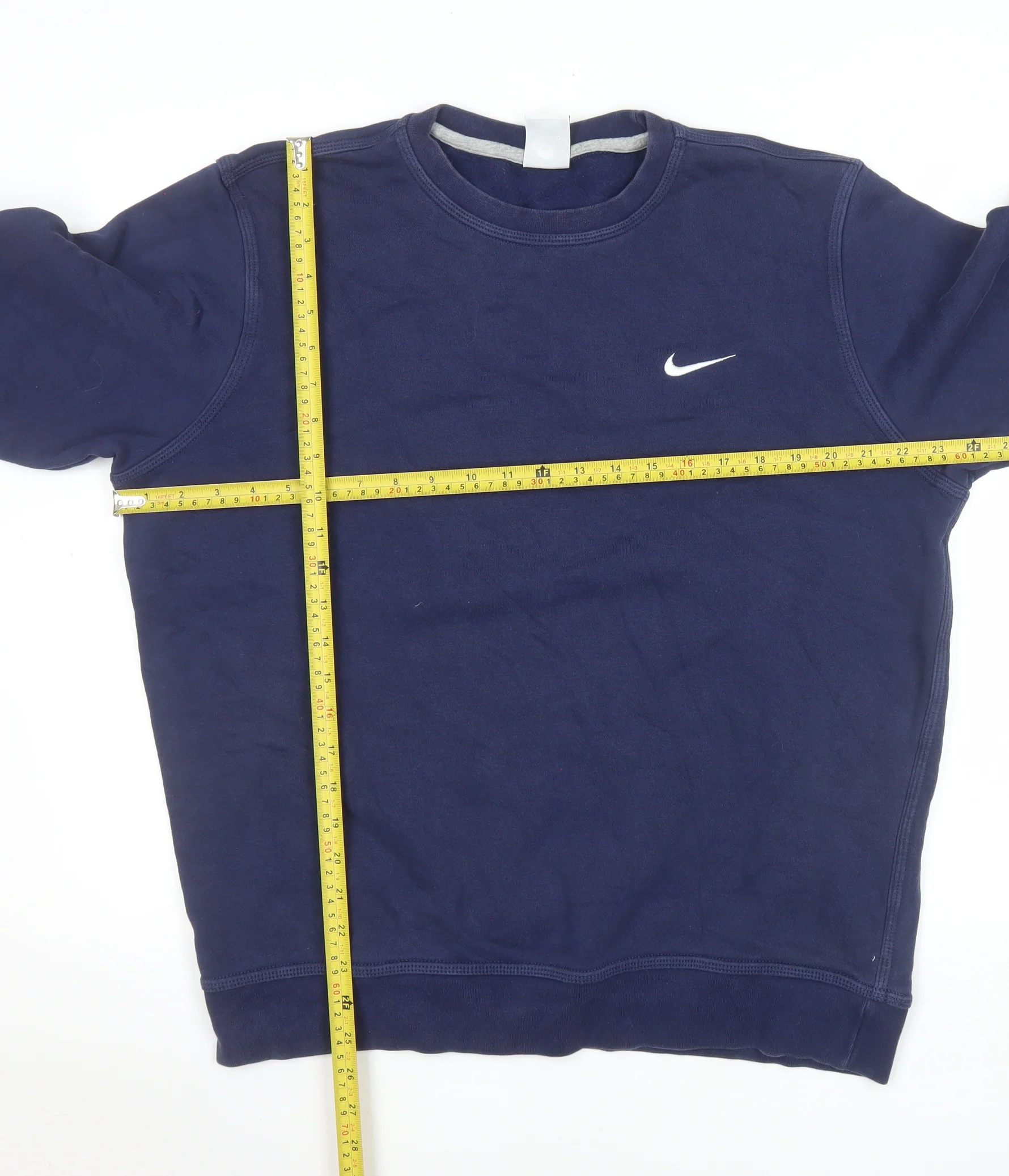 Nike Men's Blue Pullover Sweatshirt L Crew Neck Logo Fleece - Image 2