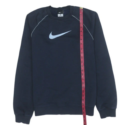 Nike Men's Blue Small Pullover Sweatshirt Crew Neck Logo Fleece - Image 3