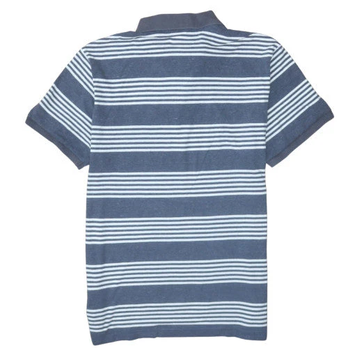 Nike Men's Blue Striped Collared Polo Shirt XL Regular Fit - Image 4