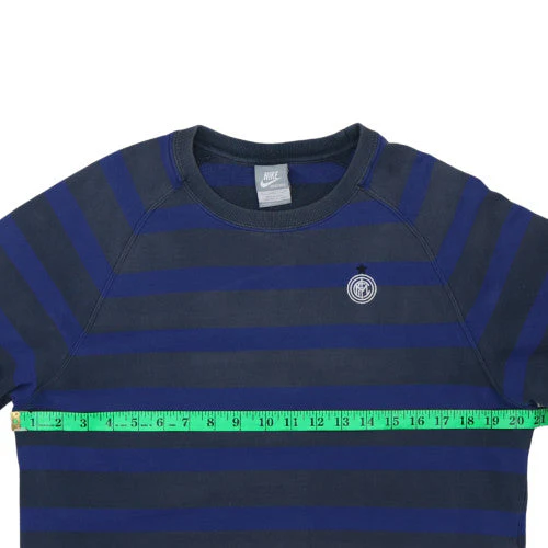 Nike Men's Blue Striped Crew Neck Pullover Sweatshirt S Regular Fit - Image 3