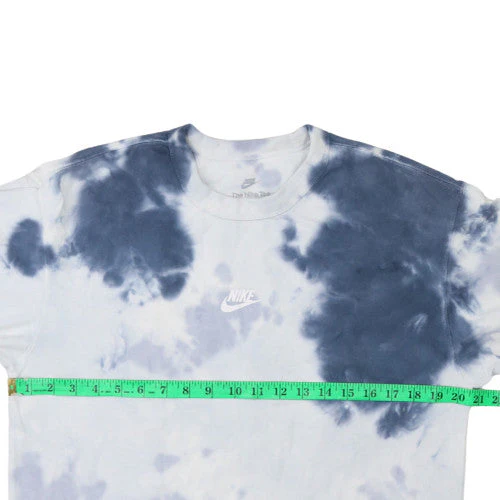 Nike Men's Blue Tie-Dye Loose Fit Cotton T-Shirt Size S - Image 3