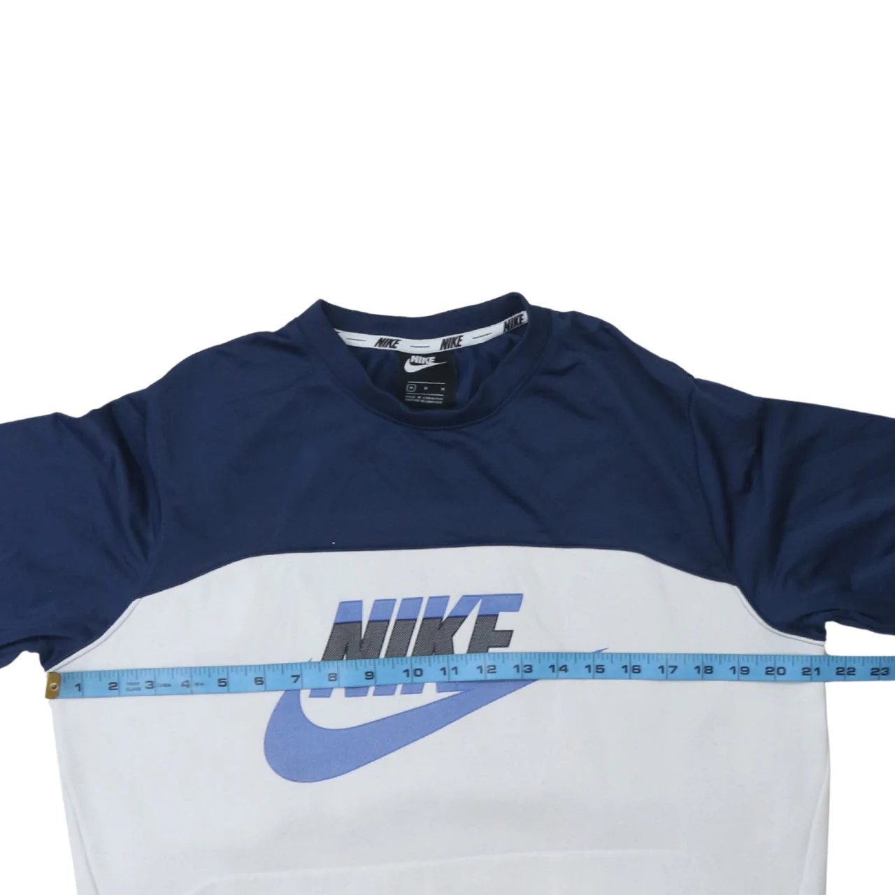 Nike Men's Blue & White Logo Crew Neck Pullover Sweatshirt M - Image 3