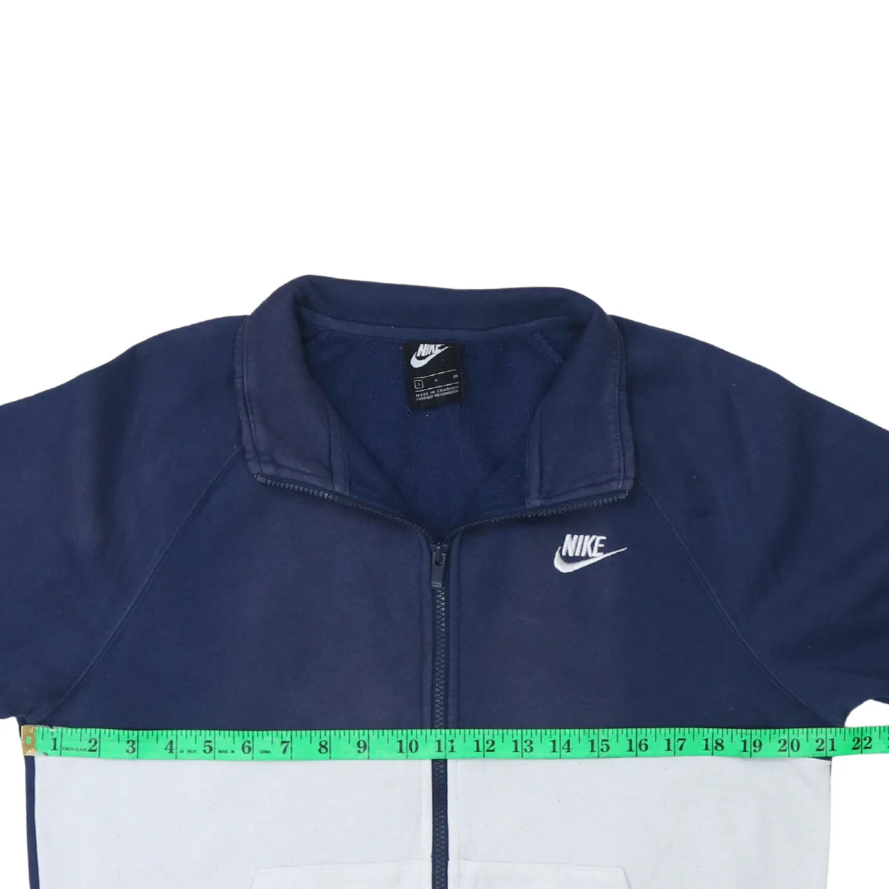 Nike Men's Blue White Small Track Jacket Full Zip Colourblock - Image 3