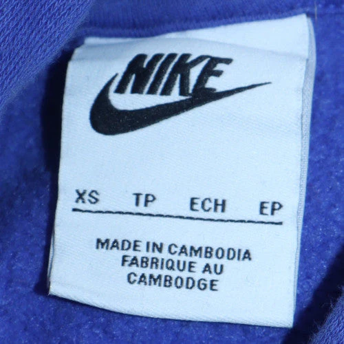 Nike Men's Blue XS Pullover Hoodie Cotton Blend Logo Sweatshirt - Image 5