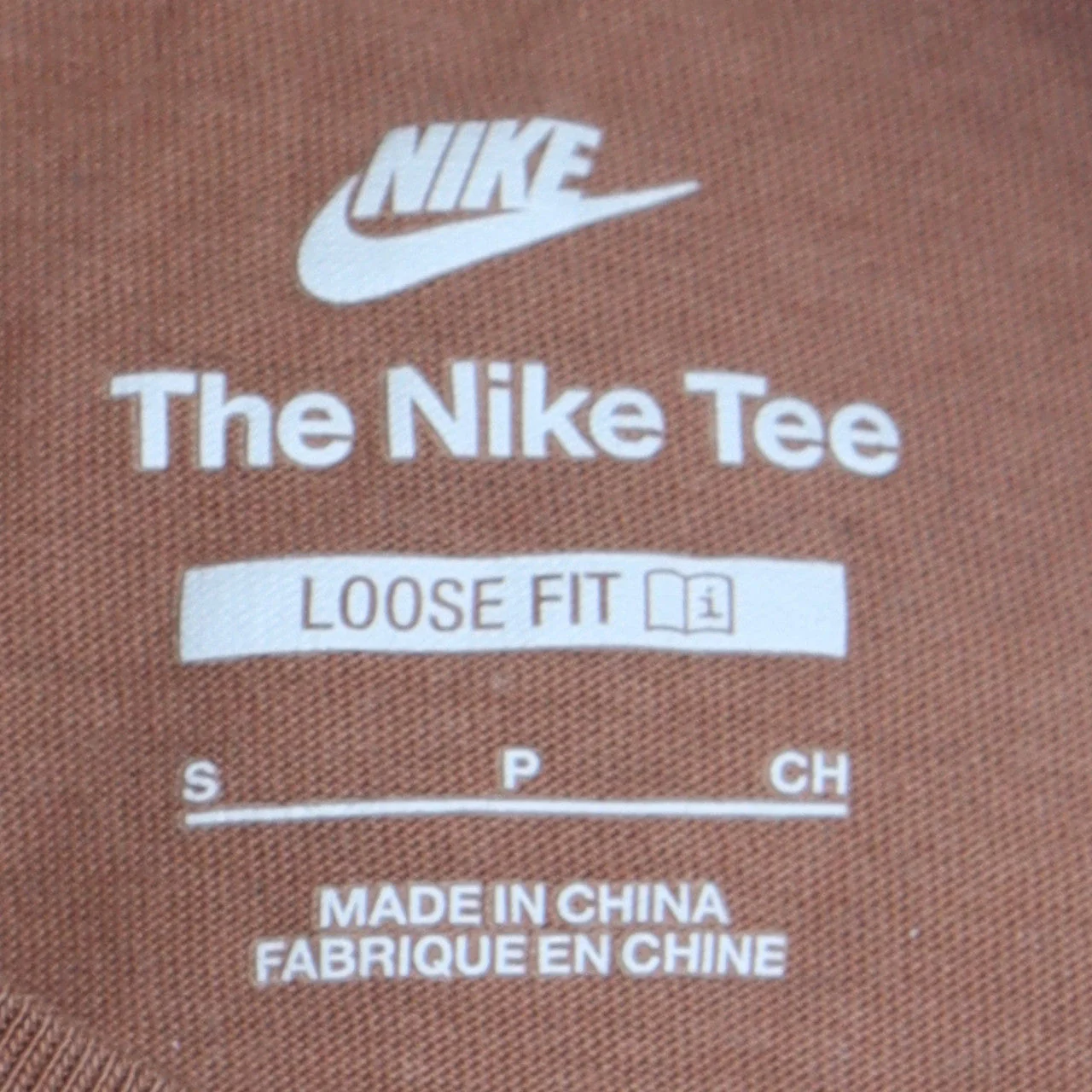 Nike Men's Brown Air Logo Loose Fit Cotton T-Shirt Size S - Image 5
