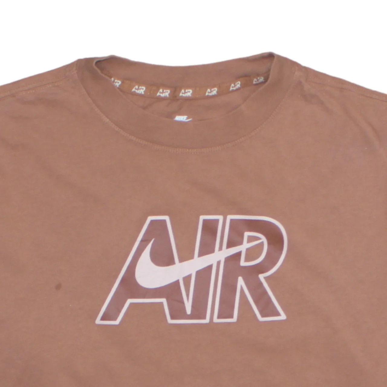 Nike Men's Brown Air Logo Loose Fit Cotton T-Shirt Size S - Image 8