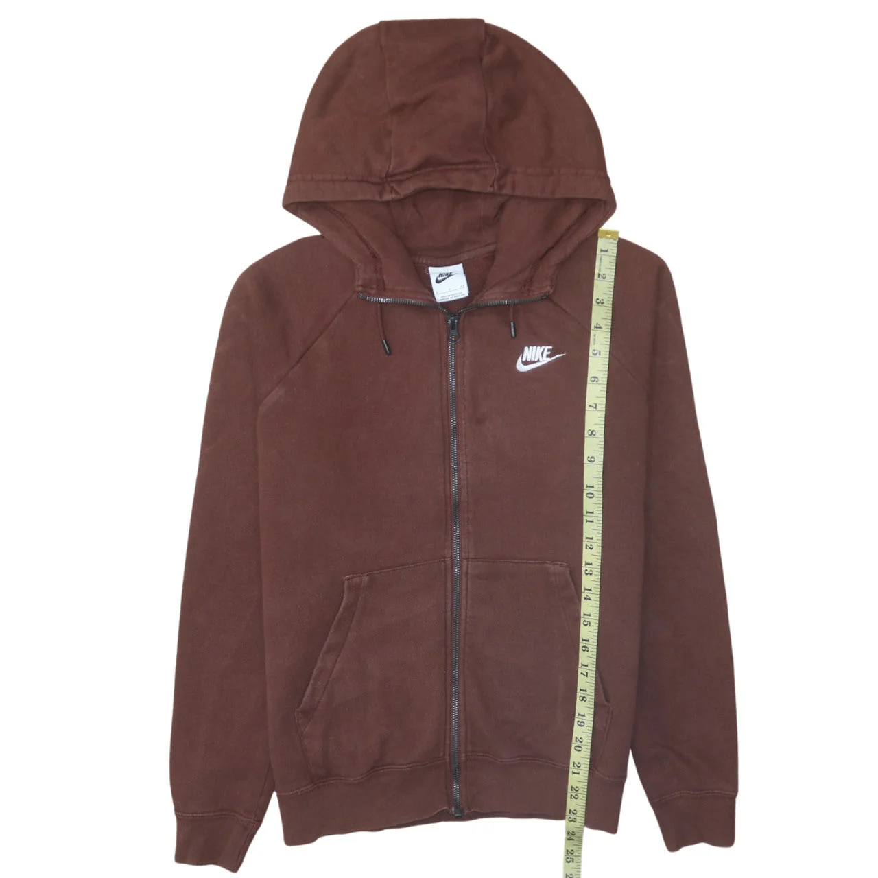 Nike Men's Brown Full Zip Hoodie Size S Fleece Pullover - Image 3