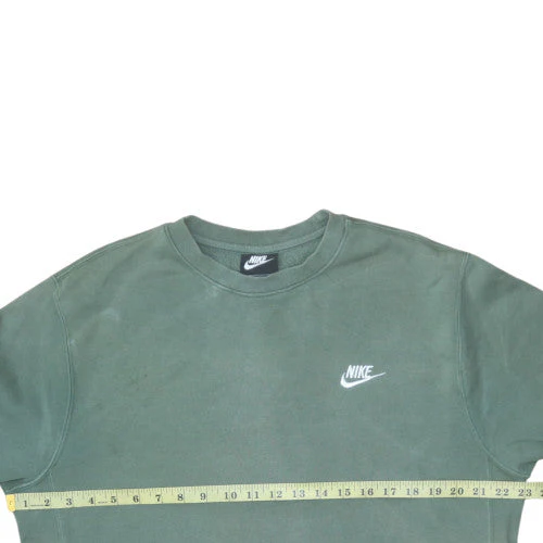 Nike Men's Green Crew Neck Pullover Sweatshirt M Cotton Blend - Image 2