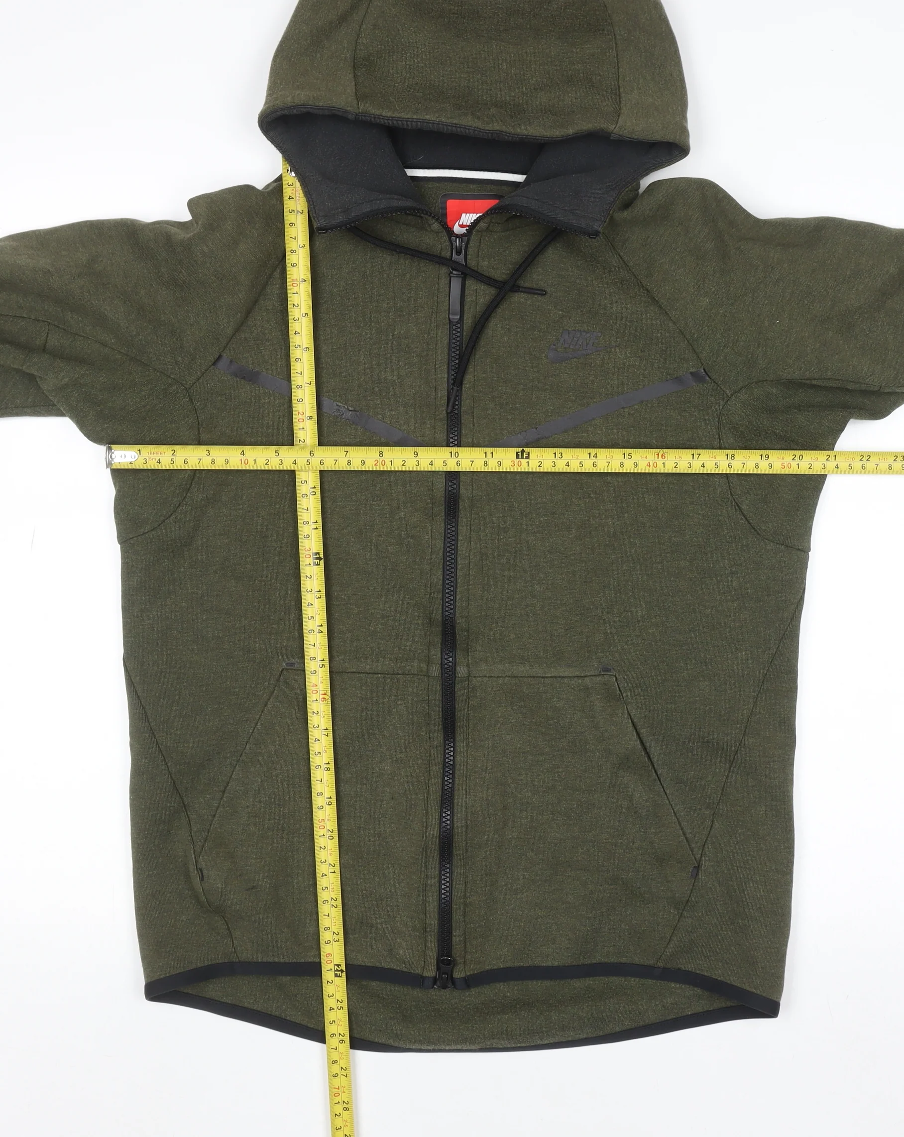 Nike Men's Green Full Zip Sports Hoodie Size S - Image 2