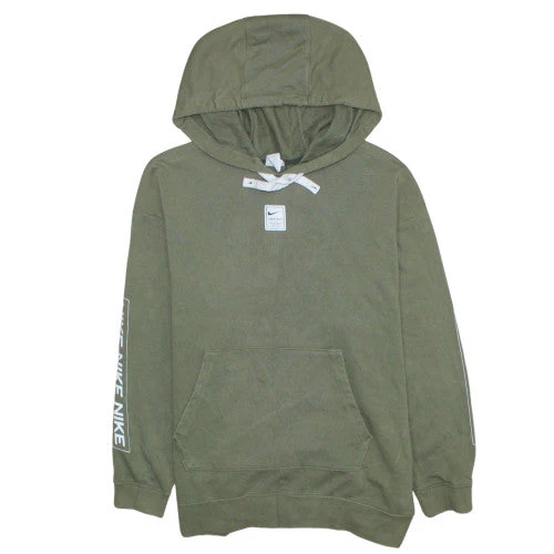 Nike Men's Green Pullover Hoodie L Dri-Fit Sports Sweatshirt