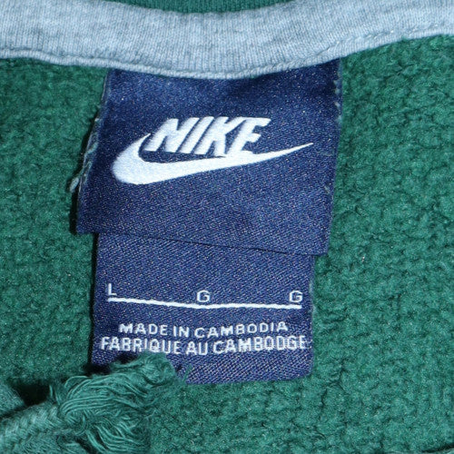 Nike Mens Green Pullover Hoodie L Logo Fleece Sportswear Sweatshirt - Image 5
