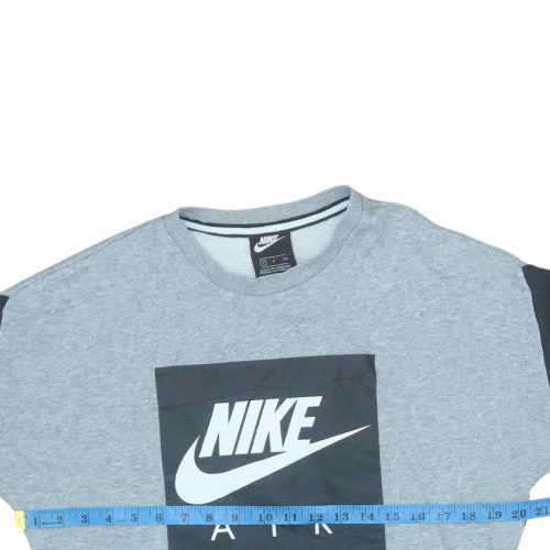 Nike Men's Grey Air Logo Pullover Sweatshirt Size S - Image 2