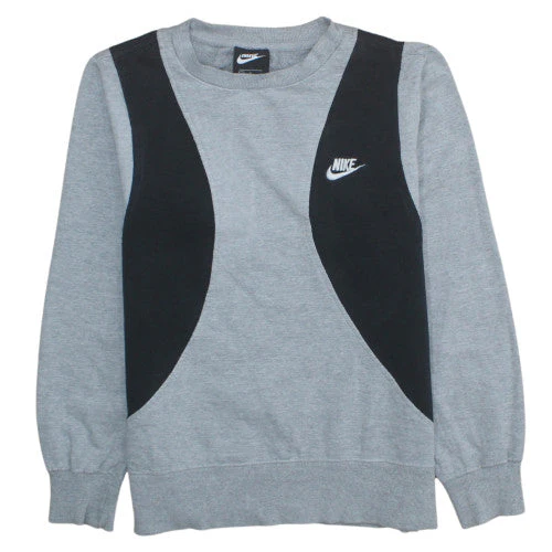 Nike Men's Grey & Black Crew Neck Sweatshirt Size S Classic Fleece