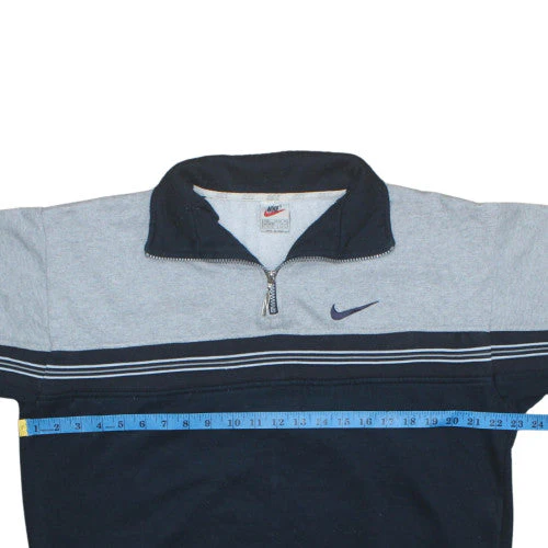 Nike Mens Grey Blue 1/2 Zip Pullover Sweatshirt Size L - Image 2