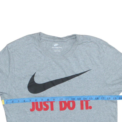 Nike Men's Grey Crew Neck Graphic Print T-Shirt M - Image 2