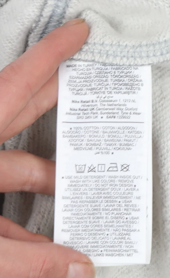 Nike Men's Grey Crew Neck Regular Fit Sweatshirt Medium - Image 5
