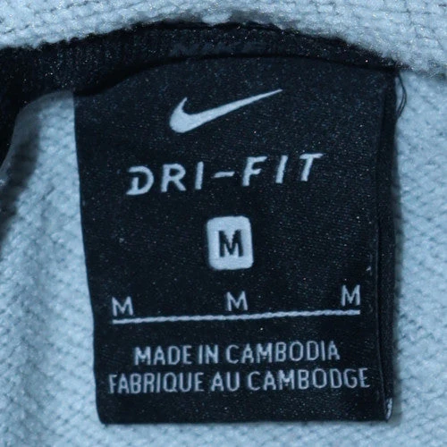 Nike Men's Grey Dri-Fit Logo Pullover Hoodie Size M - Image 5