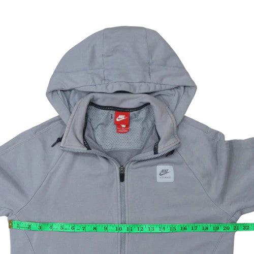 Nike Mens Grey Full Zip Air Max Hoodie Size M Regular Fit - Image 2