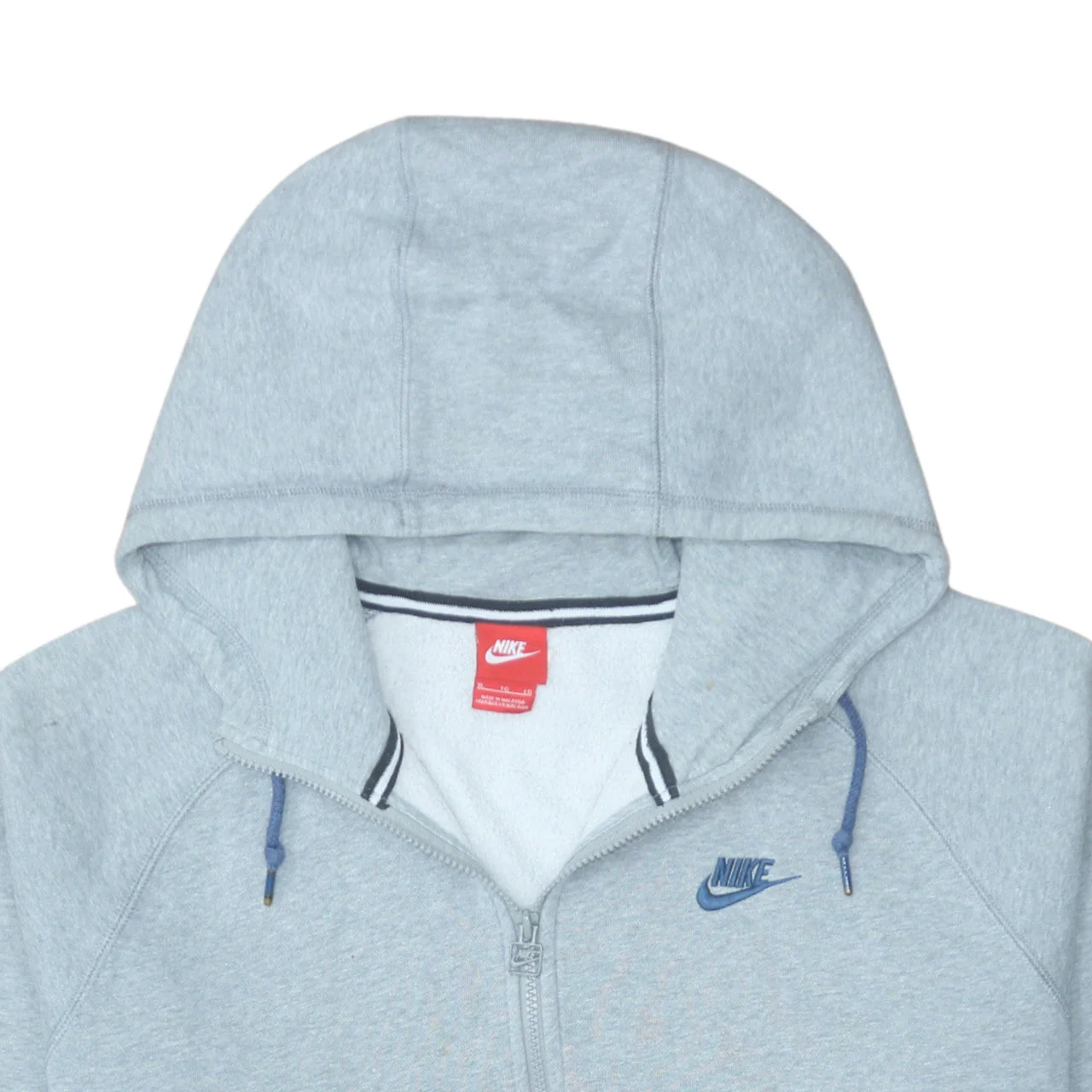 Nike Men's Grey Full Zip Fleece Hoodie XL Sports Style - Image 8