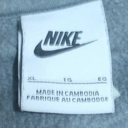 Nike Mens Grey Full Zip Hooded Fleece Hoodie XL - Image 5