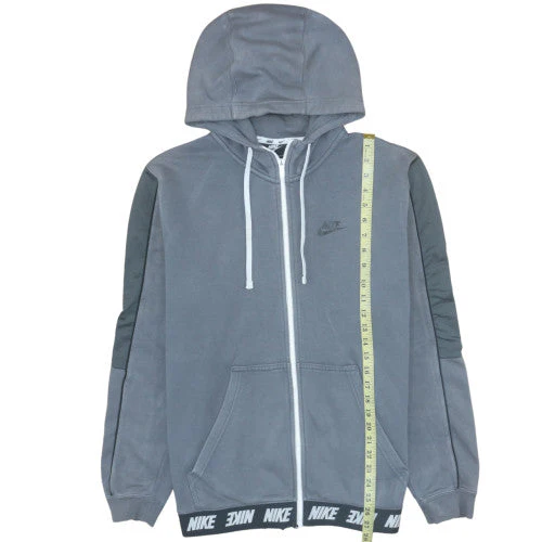 Nike Men's Grey Full Zip Hoodie L Sports Fleece Sweatshirt - Image 2