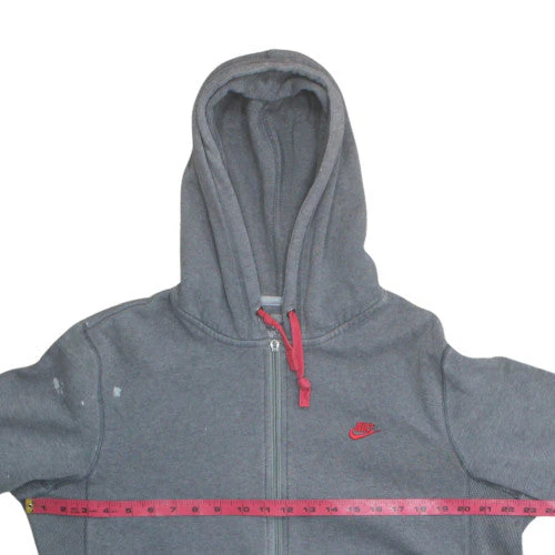 Nike Mens Grey Full Zip Hoodie L Sportswear Fleece Sweatshirt - Image 3