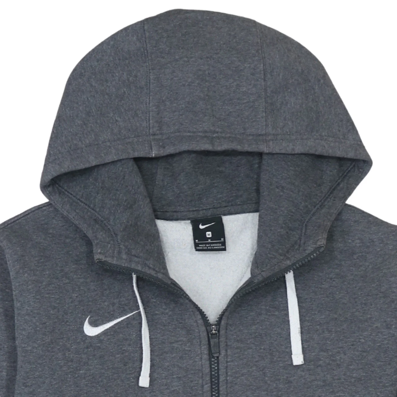 Nike Men's Grey Full Zip Hoodie M Fleece Sportswear Sweatshirt - Image 7