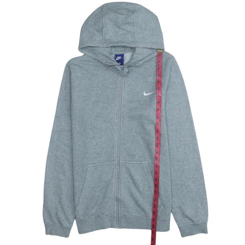 Nike Mens Grey Full Zip Hoodie Small Cotton Blend Fleece - Image 3