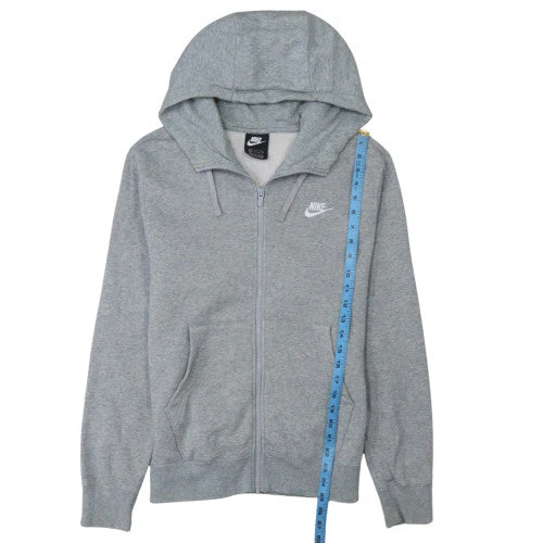 Nike Men's Grey Full Zip Hoodie XS Fleece Cotton Blend - Image 2