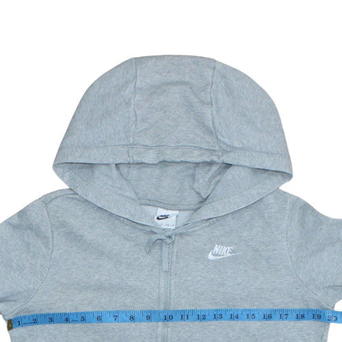Nike Men's Grey Full Zip Hoodie XS Lightweight Fleece Sweatshirt - Image 3