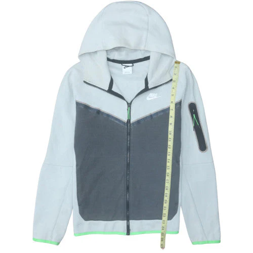 Nike Men's Grey Full Zip Sports Hoodie Size S Lightweight Fleece - Image 2